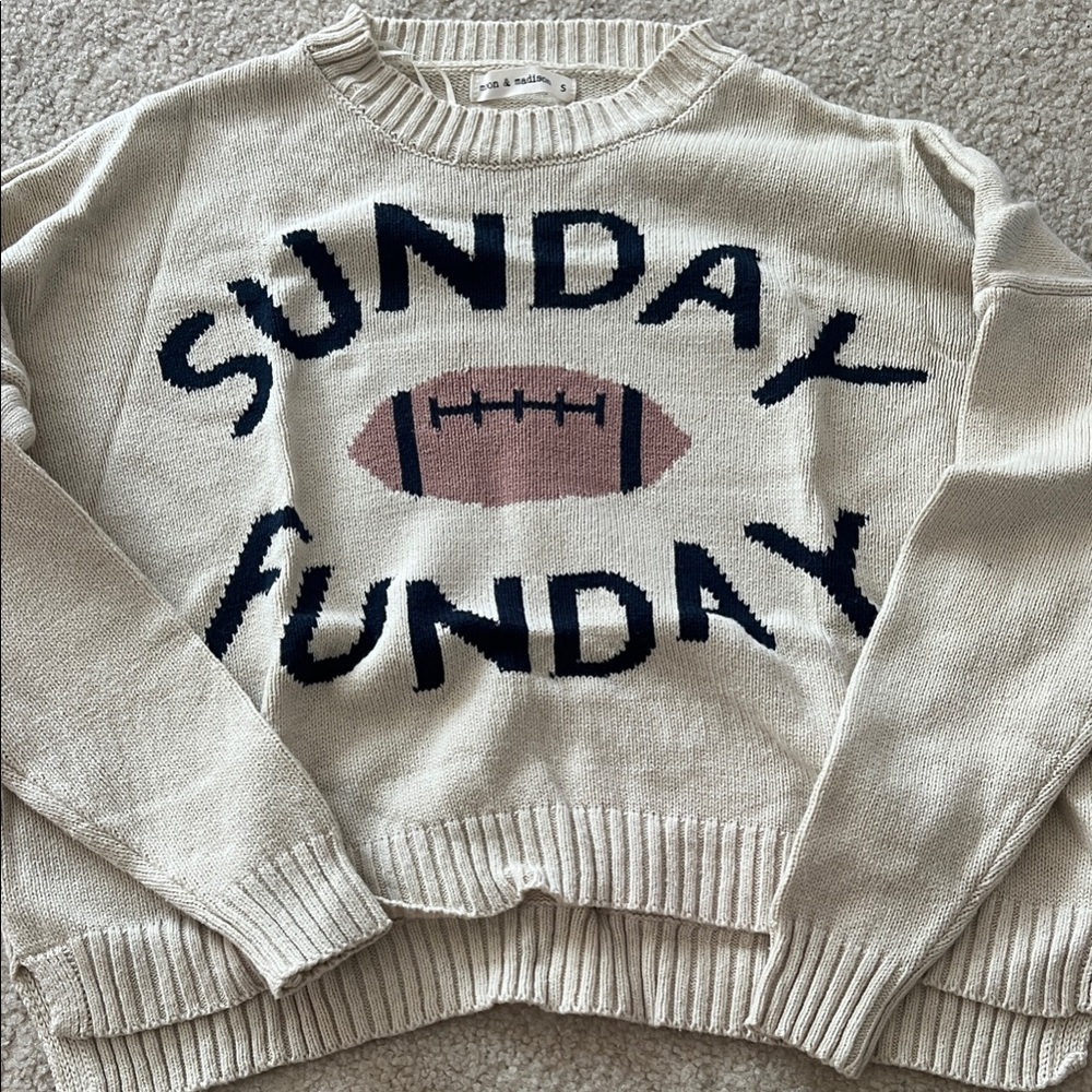 Moon and Madison Cream Sunday Funday Sweater